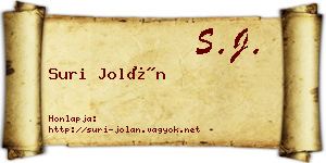 Suri Jolán névjegykártya