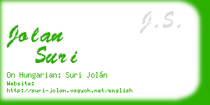 jolan suri business card